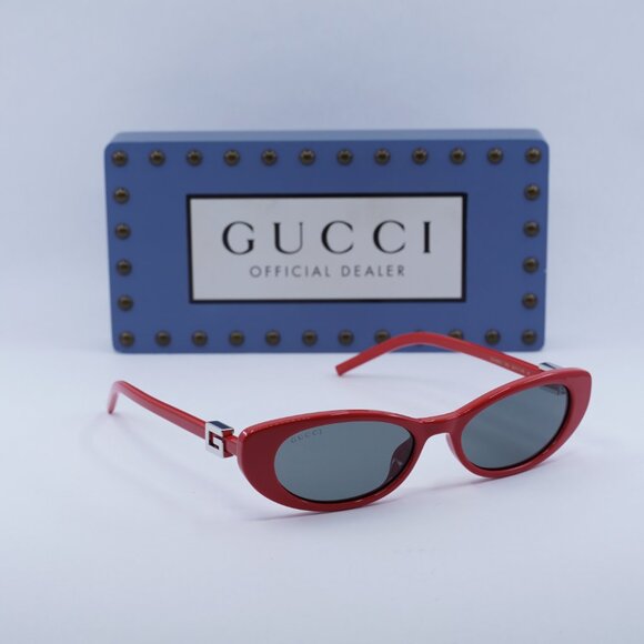 Gucci GG1680S 005 Cat Eye Sunglasses - Red/Smoke - Picture 5 of 12